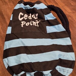 Cedar Point Striped Drawstring Bag